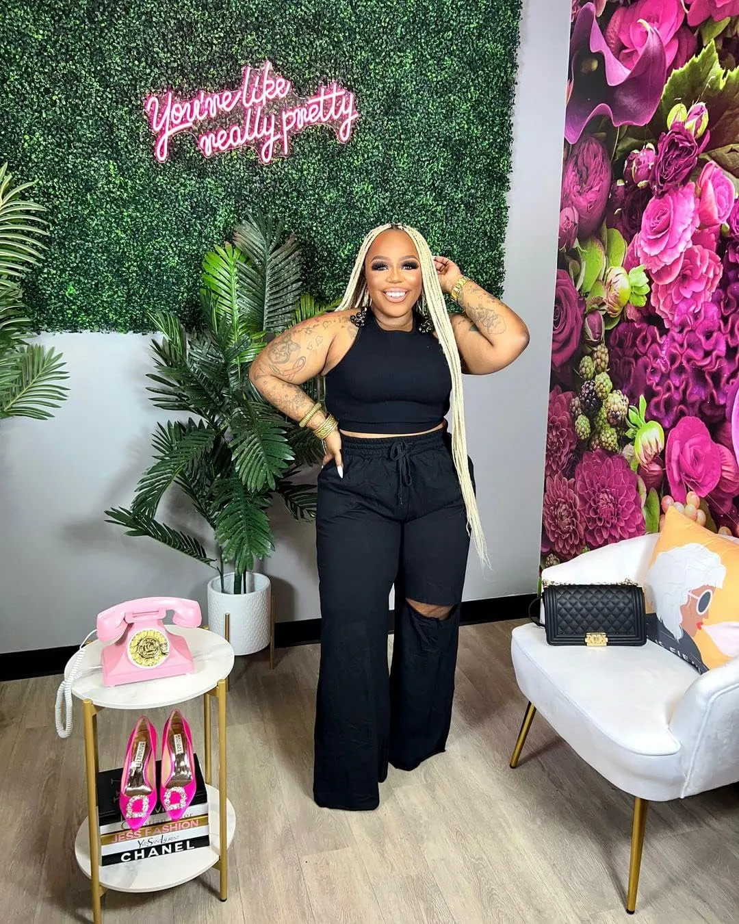 2 Piece Outfits for Women Pure Color Sleeveless Ribbed Knit Tank Top Ripped Wide Legs Long Pants Tracksuit Sport Set