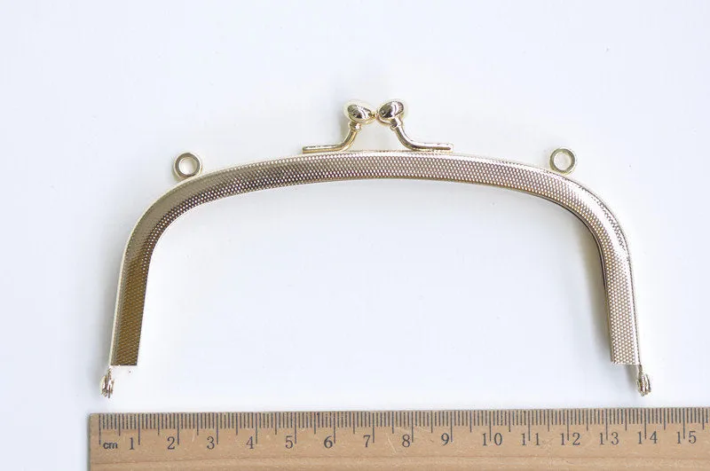 6" Light Gold Purse Frame Retro Clutch Purse Frame Making 14cm x 6cm ( 6"x 2")