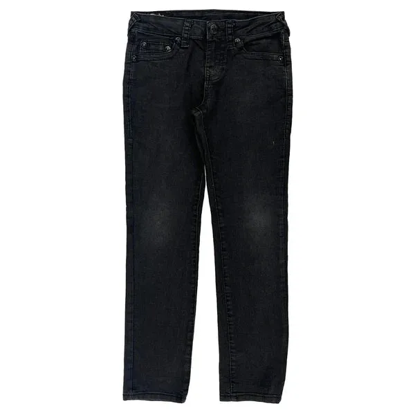 Age 10 True Religion Skinny Fit Jeans - 26W 26L Black Denim