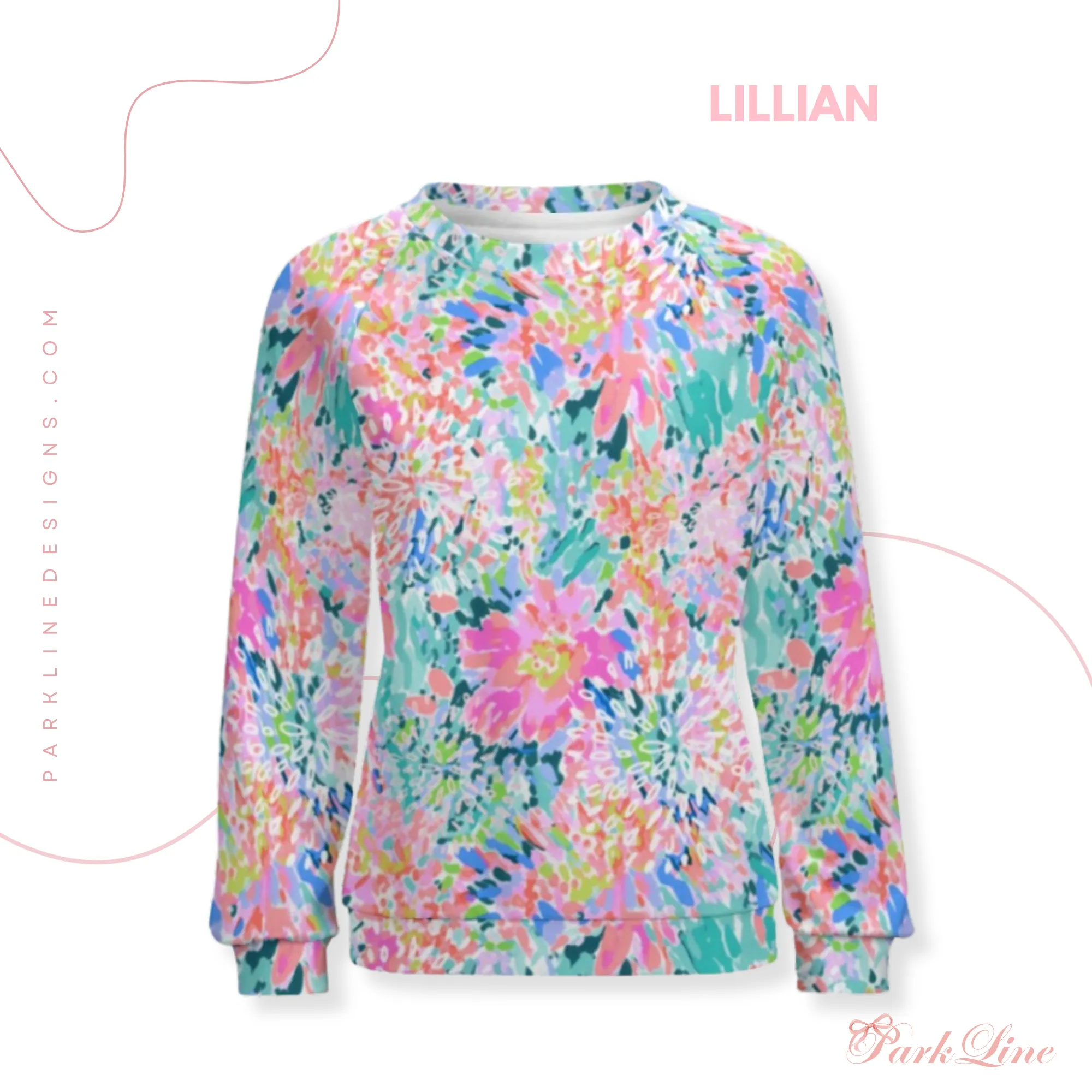 Ballet Bow Women’s Raglan Crewneck Sweatshirt | Floral Heart Wreath Top | Cozy Autumn & Winter Crewneck