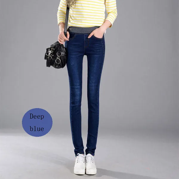 Casual Elastic Waist Jeans