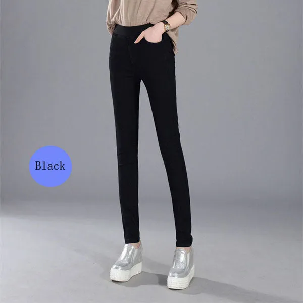 Casual Elastic Waist Jeans