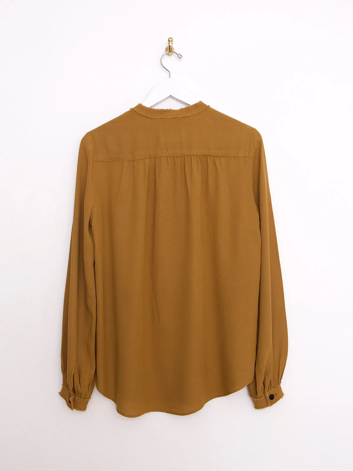 Flowing brown blouse Mao collar by Zadig & Voltaire