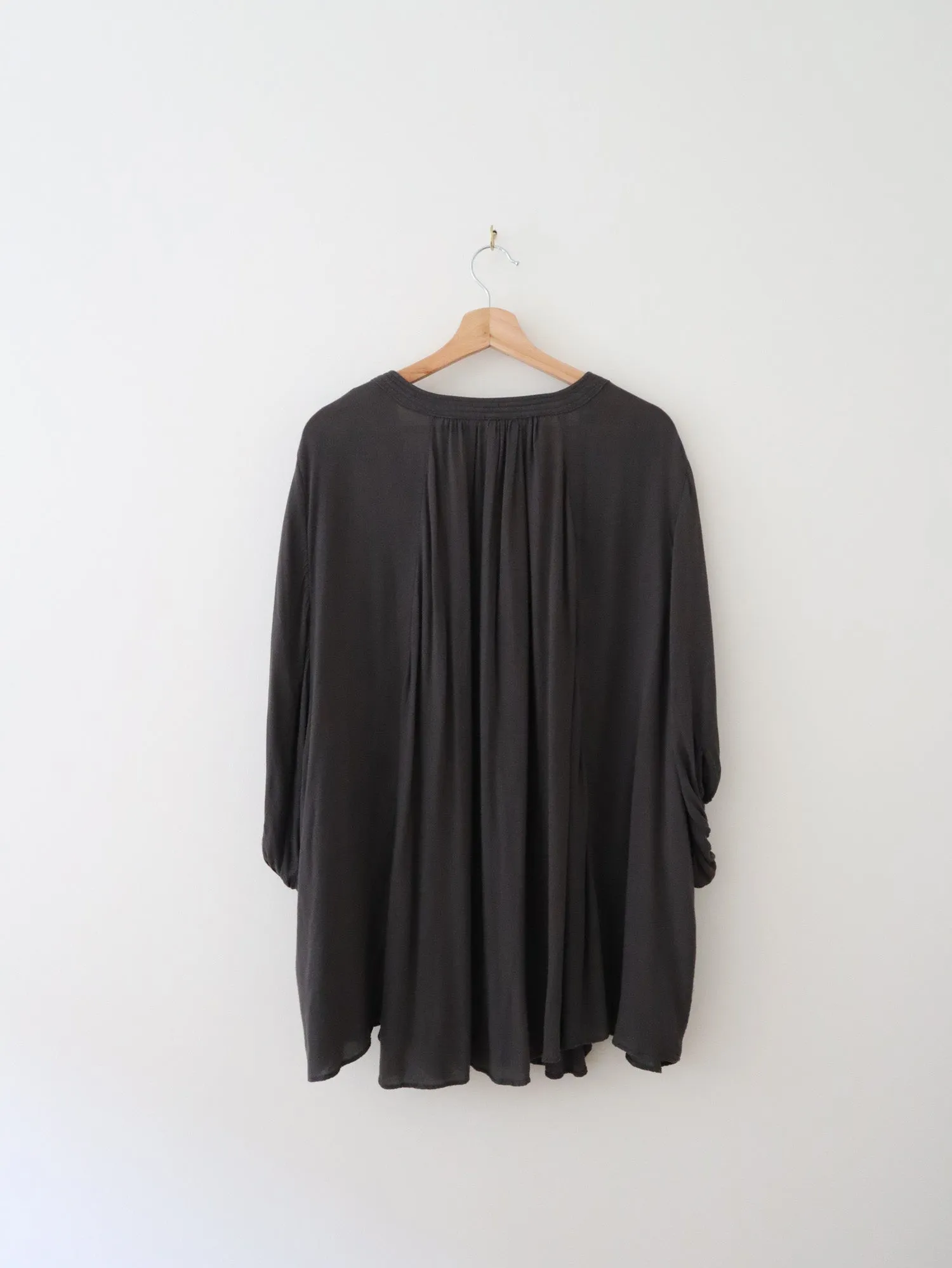 Free People Charcoal Flowy Blouse (M)