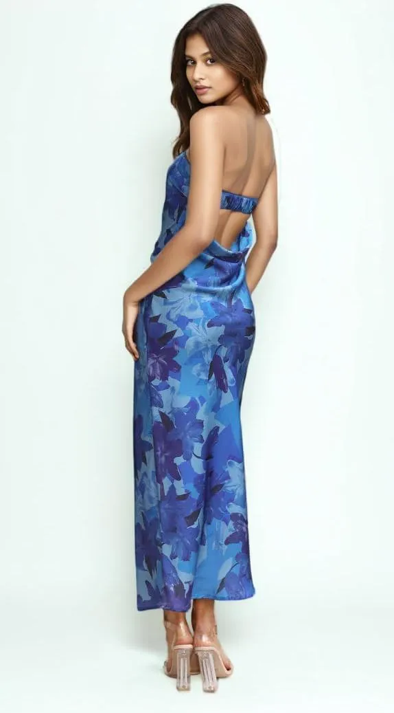 GOLDSTITCH Women's Maxi Bodycon Dresses Backless Tube Dress Low Back Hollow Out Elegant Strapless Long Dresses Wedding Guest