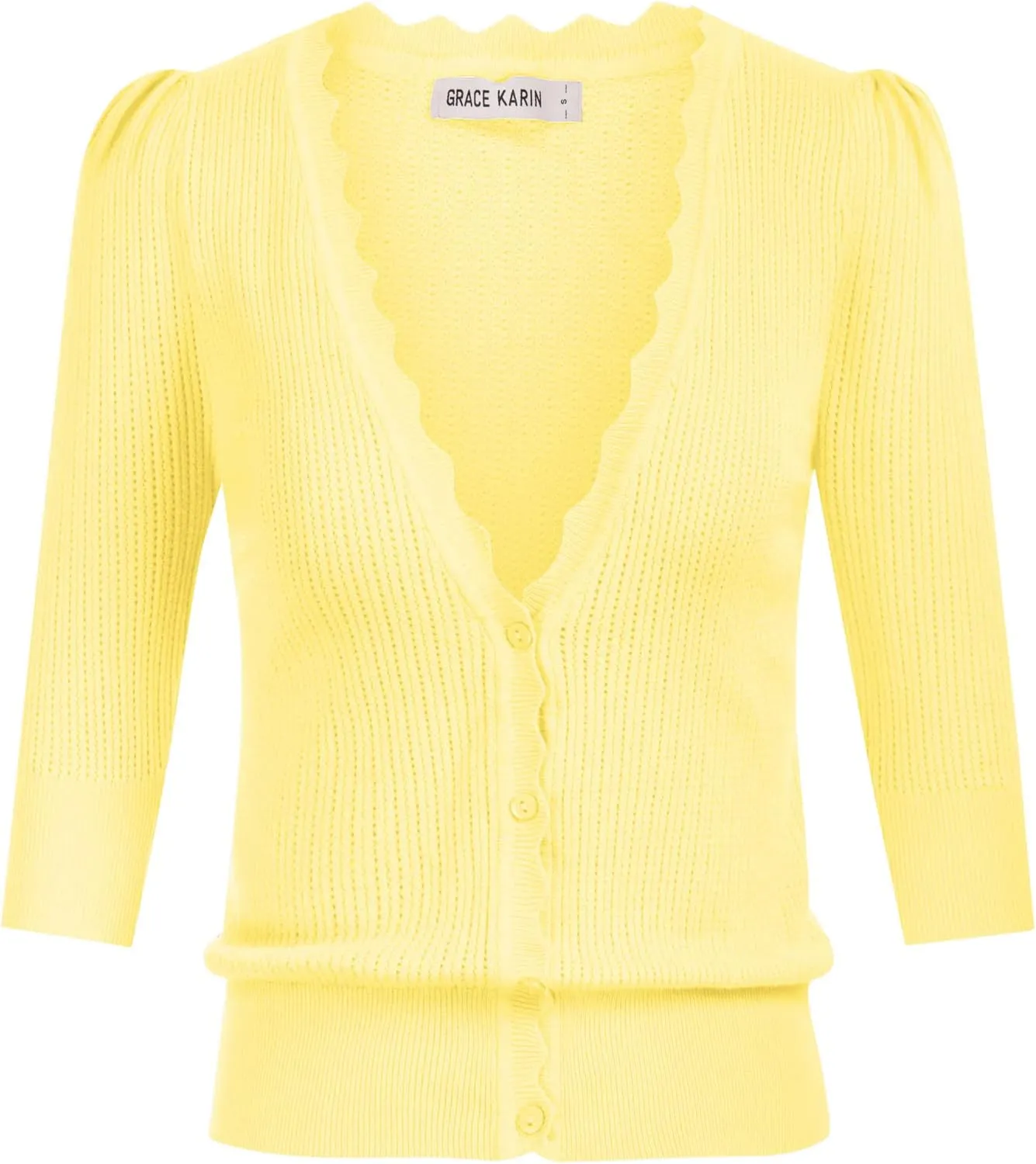 GRACE KARIN Womens Sweater Cropped Cardigan Knit Shrugs for Dresses Tops Button Down Lightweight Soft