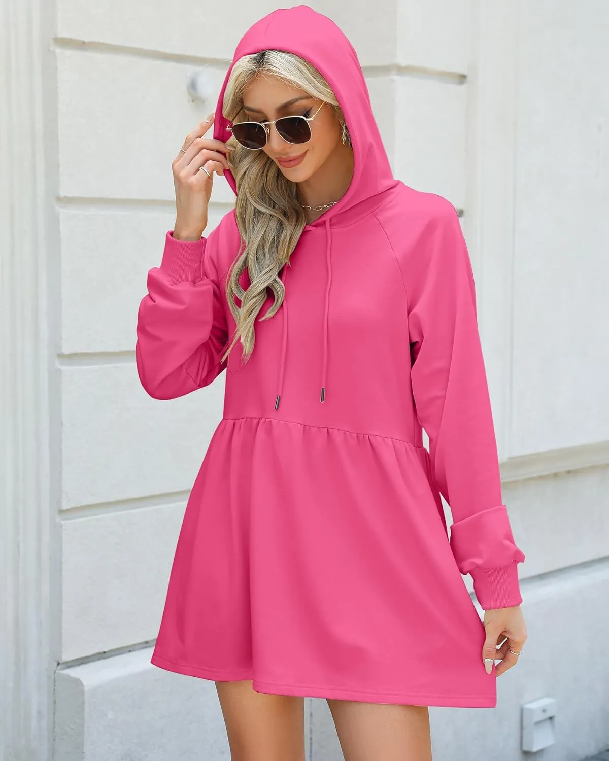 NANYUAYA Women Hoodie Sweatshirt Long Sleeve Pullover Fall Trendy Hooded Sport Dress with Pockets