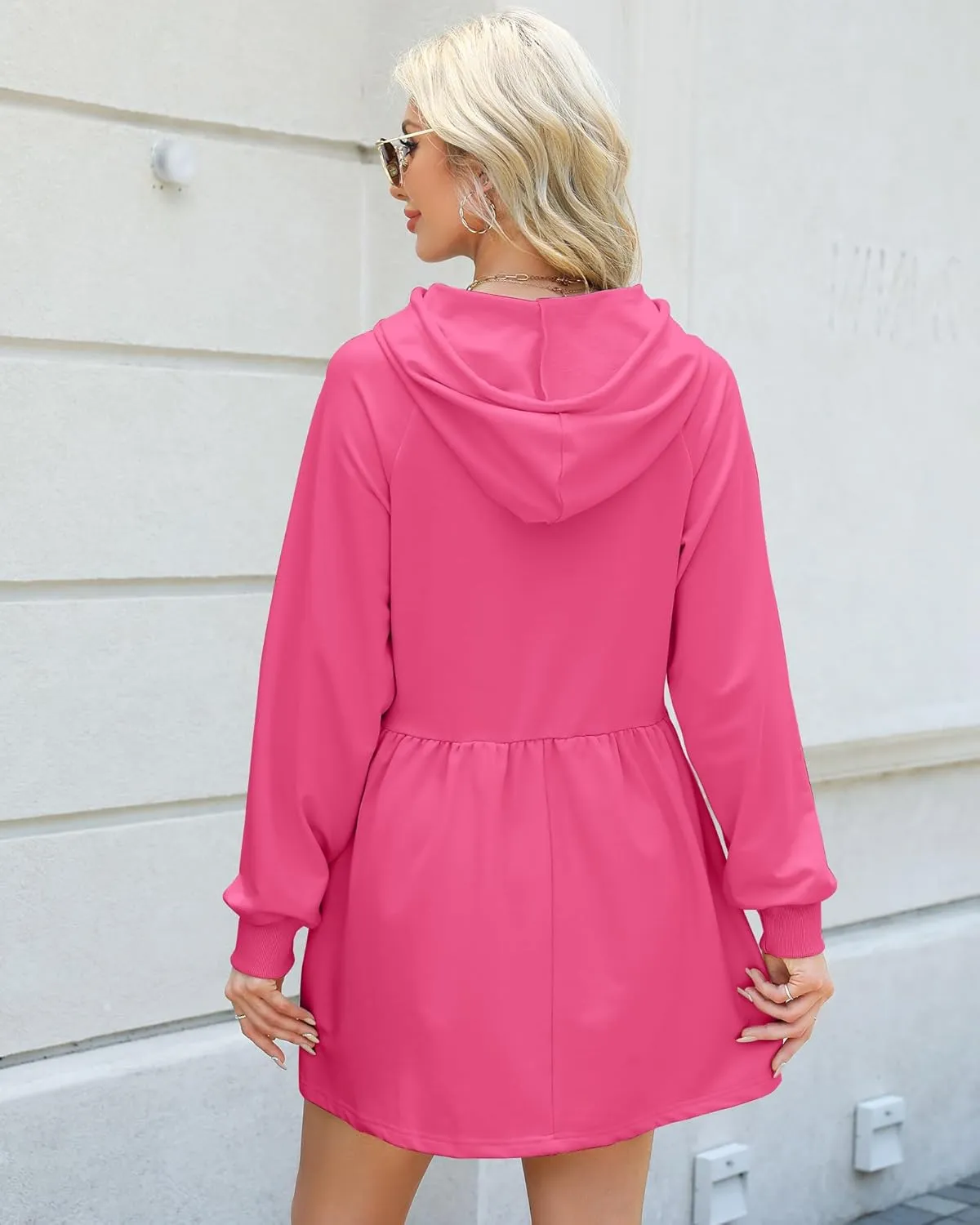 NANYUAYA Women Hoodie Sweatshirt Long Sleeve Pullover Fall Trendy Hooded Sport Dress with Pockets