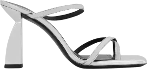 nodaleto Metallic Silver Angel Heeled Sandals UK 6 EU 39 👠