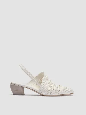 SALLY 032 - White Slingback Sandals