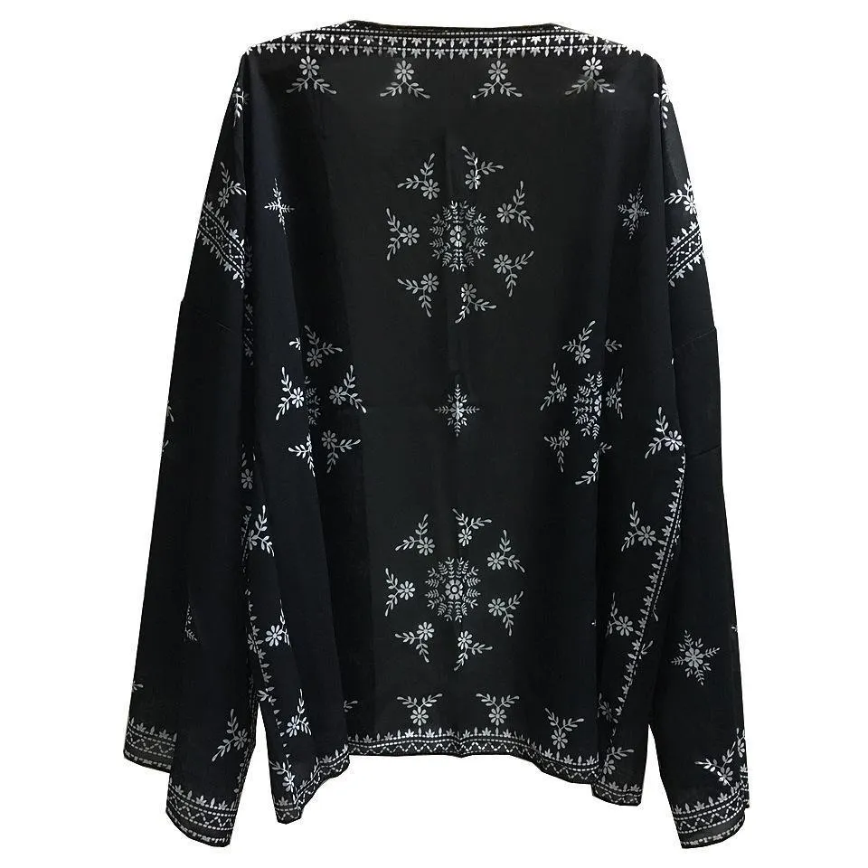 Stylish Bohemian printed long-sleeved scarf
