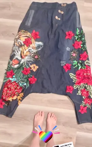 Tiger and roses Harem Pant