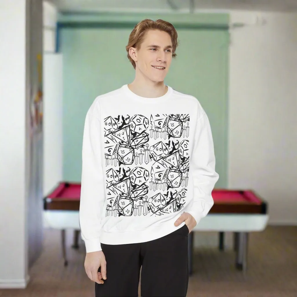 Unisex Garment-Dyed Sweatshirt - Dice & Gaming Design