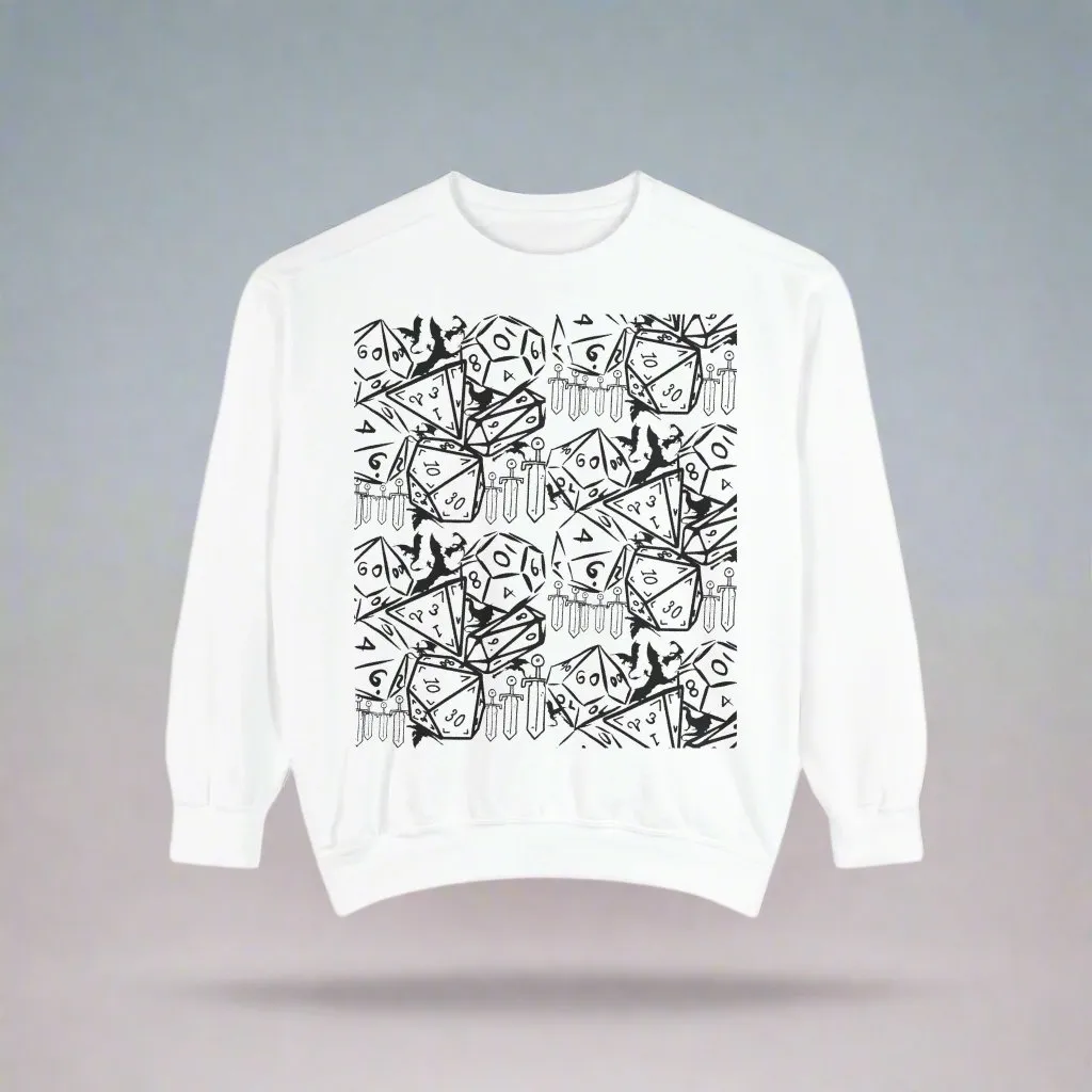 Unisex Garment-Dyed Sweatshirt - Dice & Gaming Design