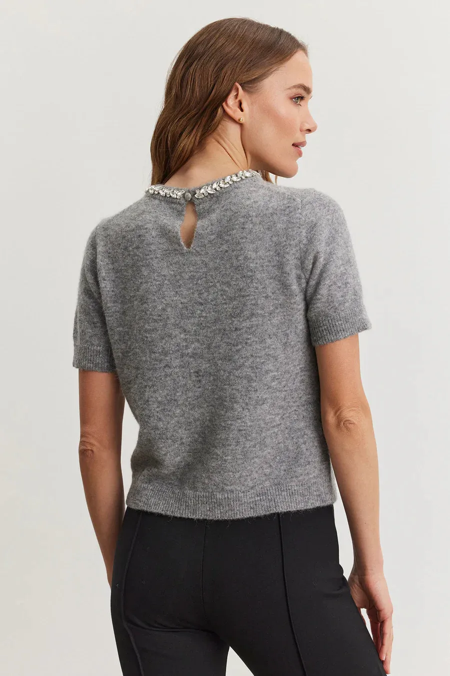 Velvet Layton Cozy Alpaca Blend Top - Heather Grey