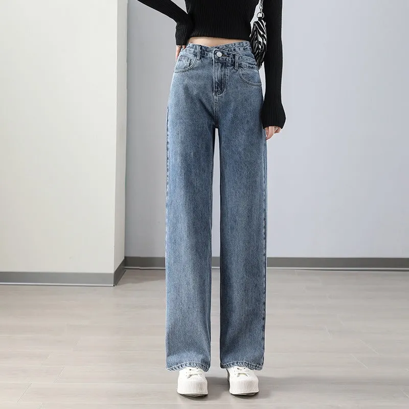 Women's Casual High Waist Straight Jeans